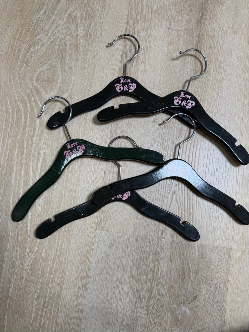 Juicy Couture Brown Wooden Clothing Hanger - Set of 4